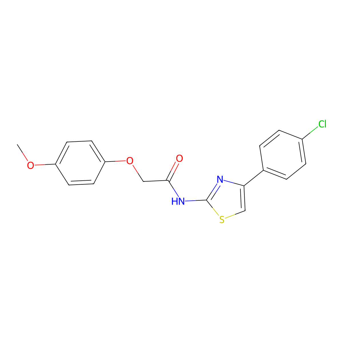 N-(4-(4-Chlorophenyl)-1,3-thiazol-2-YL)-2-(4-methoxyphenoxy)acetamide molecular structure, CAS 462605-88-5