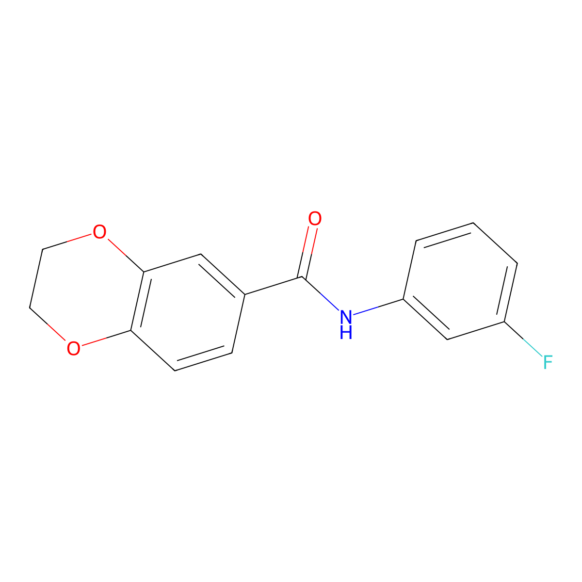 N-(3-fluorophenyl)-2,3-dihydro-1,4-benzodioxine-6-carboxamide molecular structure, CAS 462606-43-5