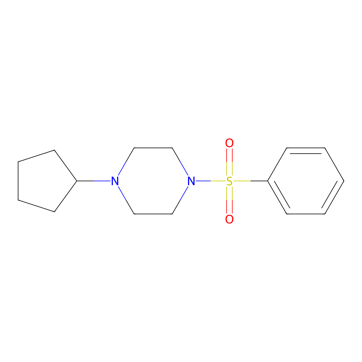 1-(Benzenesulfonyl)-4-cyclopentylpiperazine molecular structure, CAS 462606-44-6