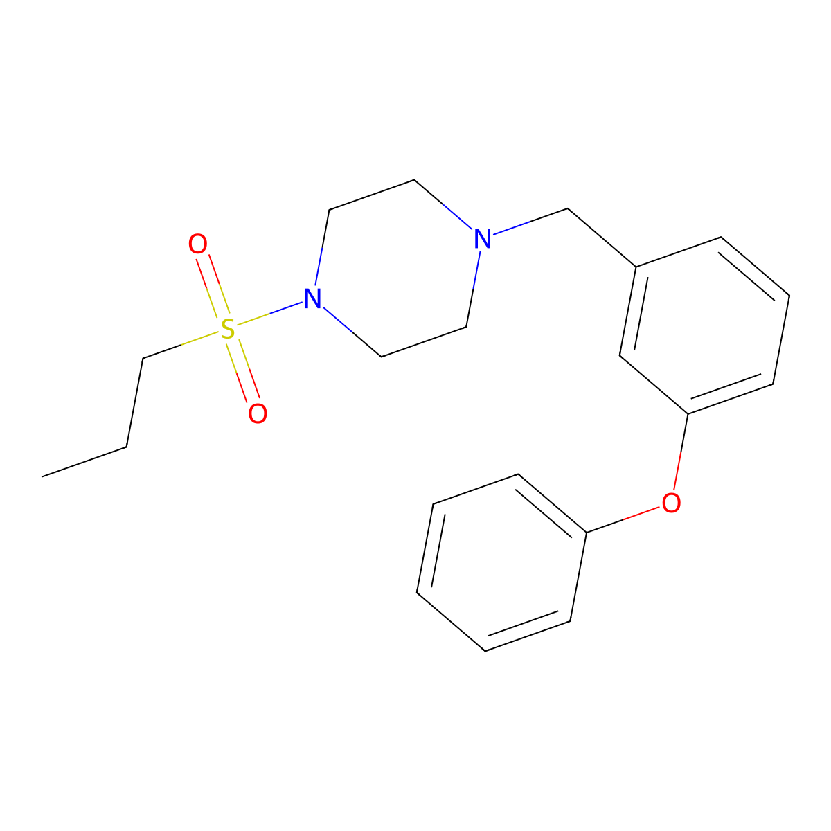 1-(3-Phenoxybenzyl)-4-(propylsulfonyl)piperazine molecular structure, CAS 462606-55-9