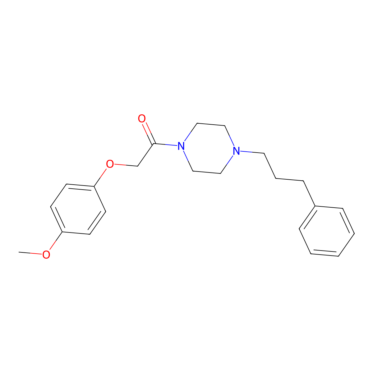 2-(4-Methoxyphenoxy)-1-[4-(3-phenylpropyl)piperazin-1-yl]ethanone molecular structure, CAS 462612-76-6