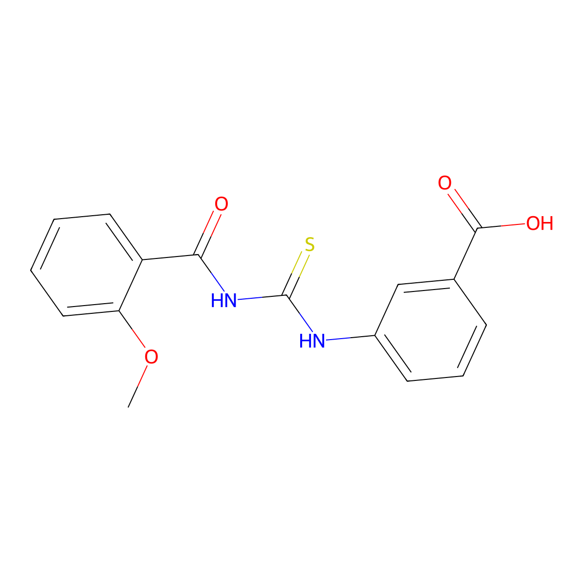 3-[(2-Methoxybenzoyl)carbamothioylamino]benzoic acid molecular structure, CAS 462612-78-8