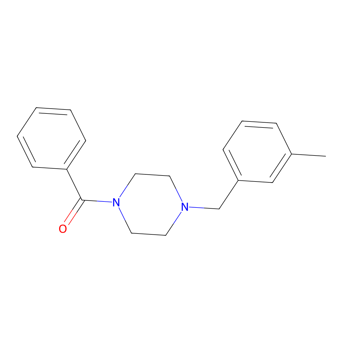 1-Benzoyl-4-(3-methylbenzyl)piperazine molecular structure, CAS 462613-14-5