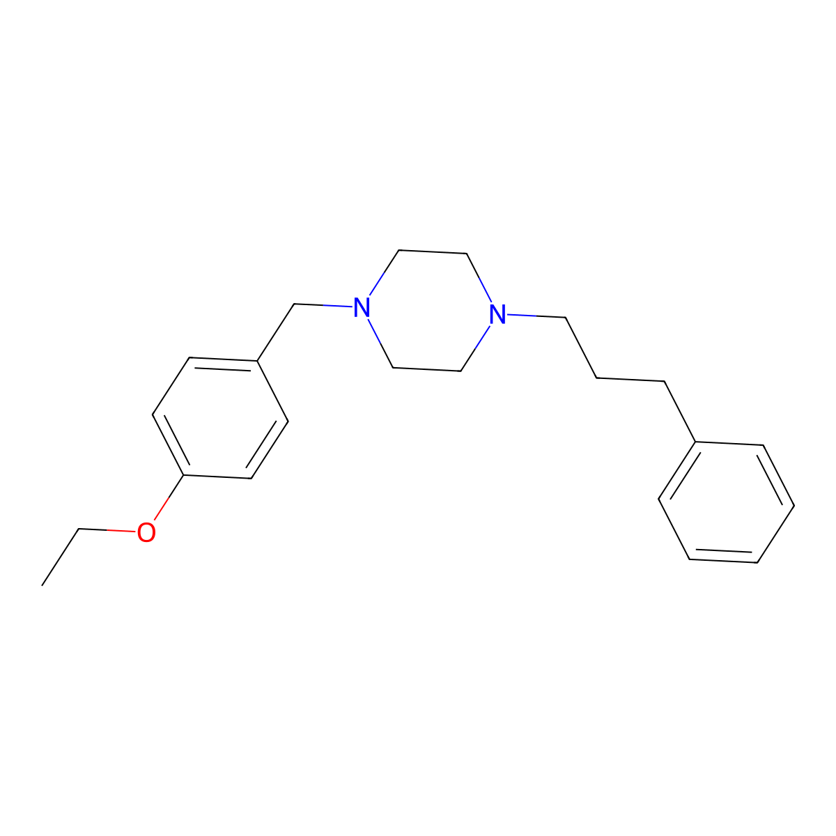 1-[(4-Ethoxyphenyl)methyl]-4-(3-phenylpropyl)piperazine molecular structure, CAS 462613-30-5