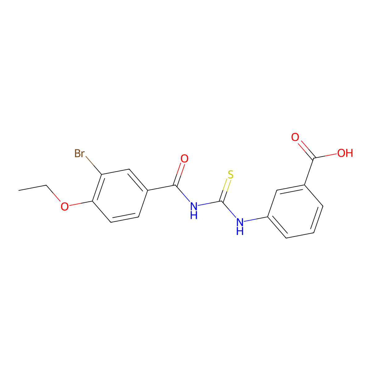 3-[(3-Bromo-4-ethoxybenzoyl)carbamothioylamino]benzoic acid molecular structure, CAS 462613-53-2