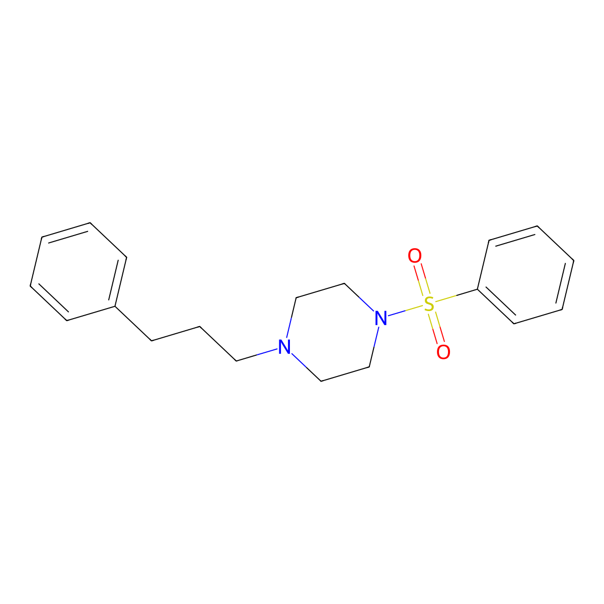 1-(3-Phenylpropyl)-4-(phenylsulfonyl)piperazine molecular structure, CAS 462613-61-2