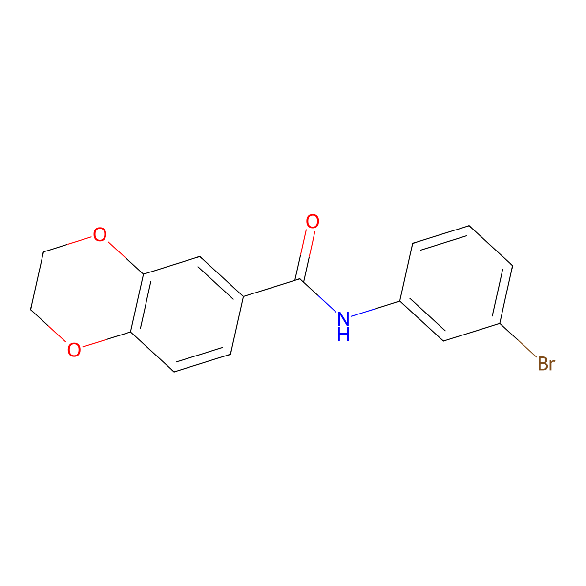 N-(3-bromophenyl)-2,3-dihydro-1,4-benzodioxine-6-carboxamide molecular structure, CAS 462614-04-6
