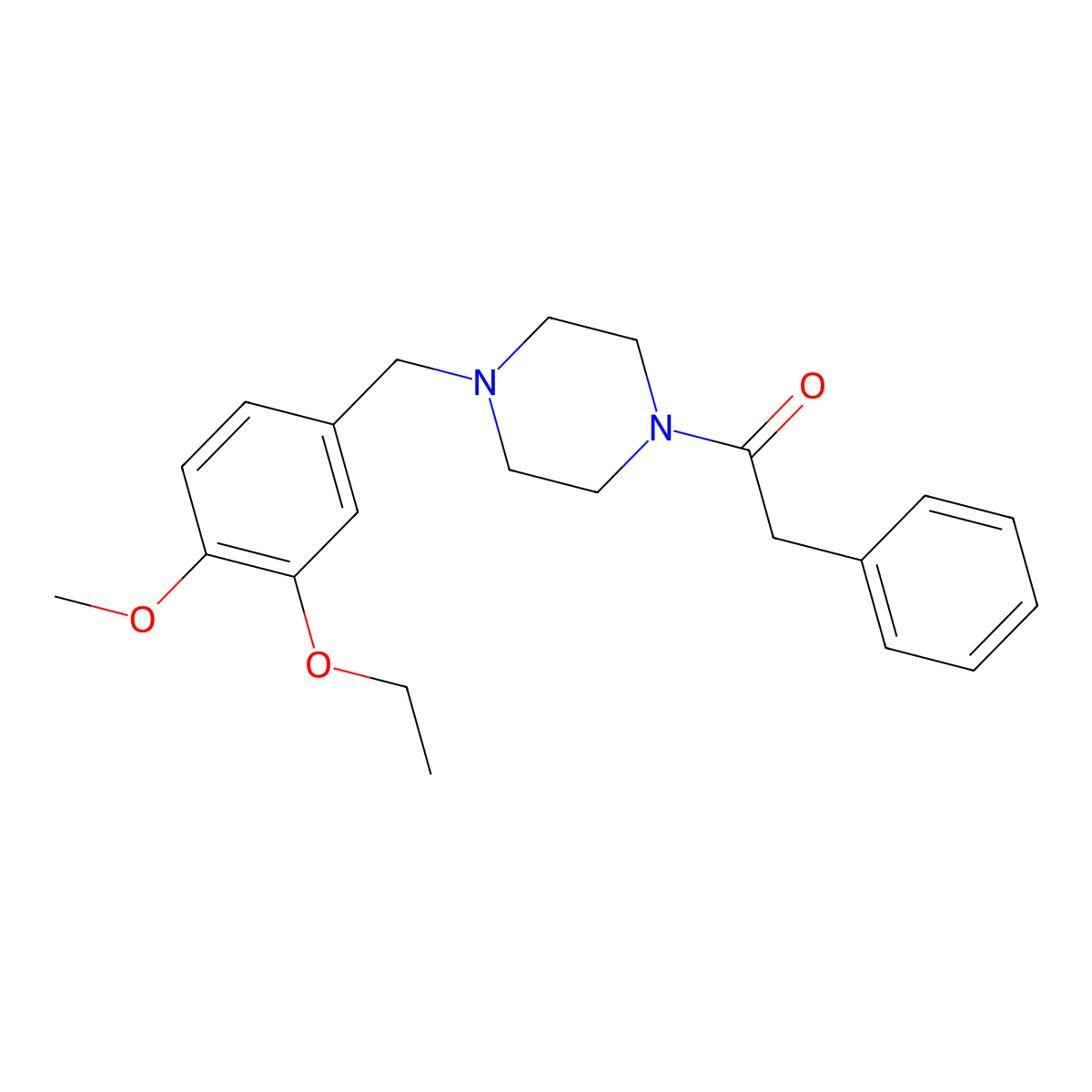 1-[4-[(3-Ethoxy-4-methoxyphenyl)methyl]piperazin-1-yl]-2-phenylethanone molecular structure, CAS 462614-66-0