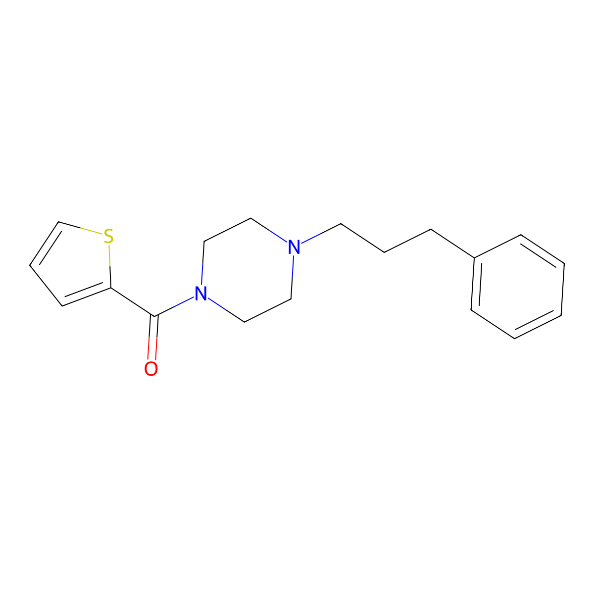 [4-(3-Phenylpropyl)piperazin-1-yl]-thiophen-2-ylmethanone molecular structure, CAS 462614-96-6