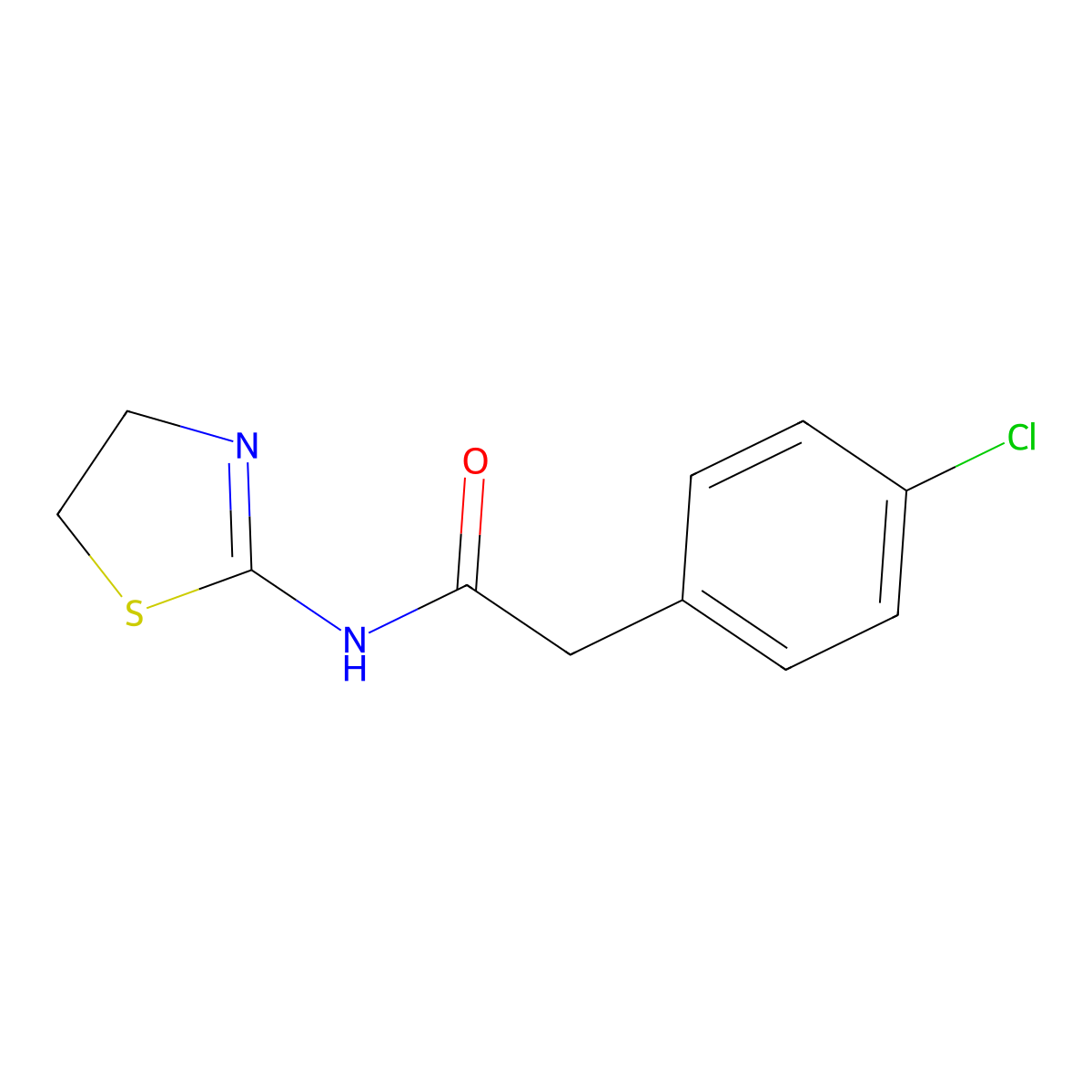 2-(4-chlorophenyl)-N-(4,5-dihydro-1,3-thiazol-2-yl)acetamide molecular structure, CAS 462615-25-4