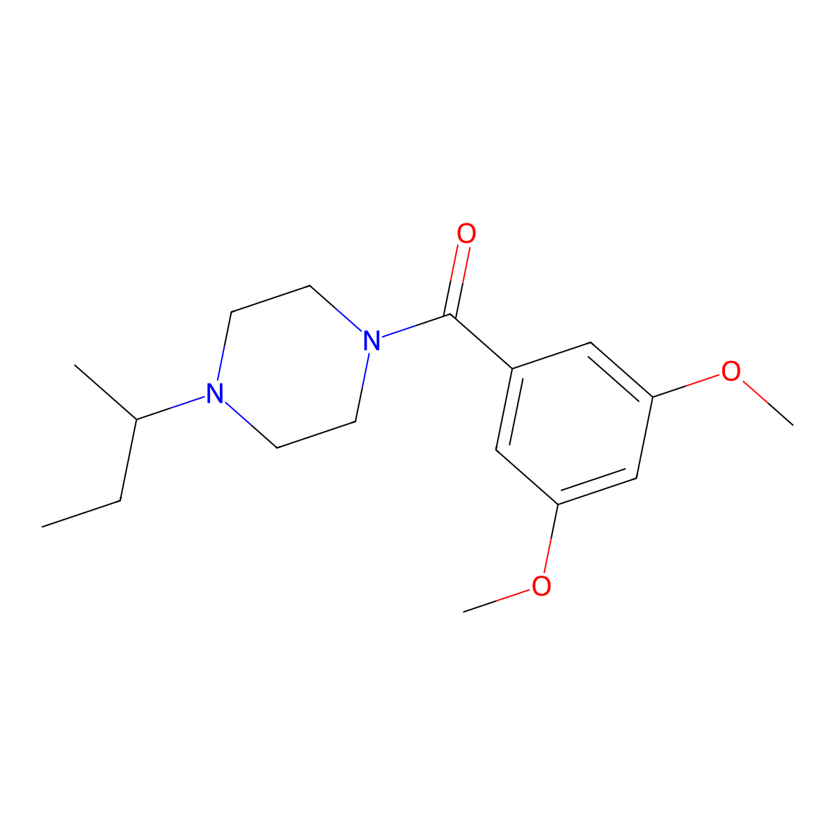 1-Sec-butyl-4-(3,5-dimethoxybenzoyl)piperazine molecular structure, CAS 462615-77-6