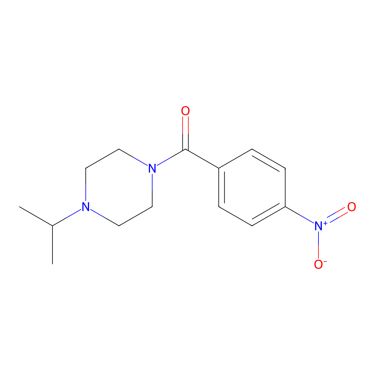 (4-Nitrophenyl)[4-(propan-2-yl)piperazin-1-yl]methanone molecular structure, CAS 462616-51-9