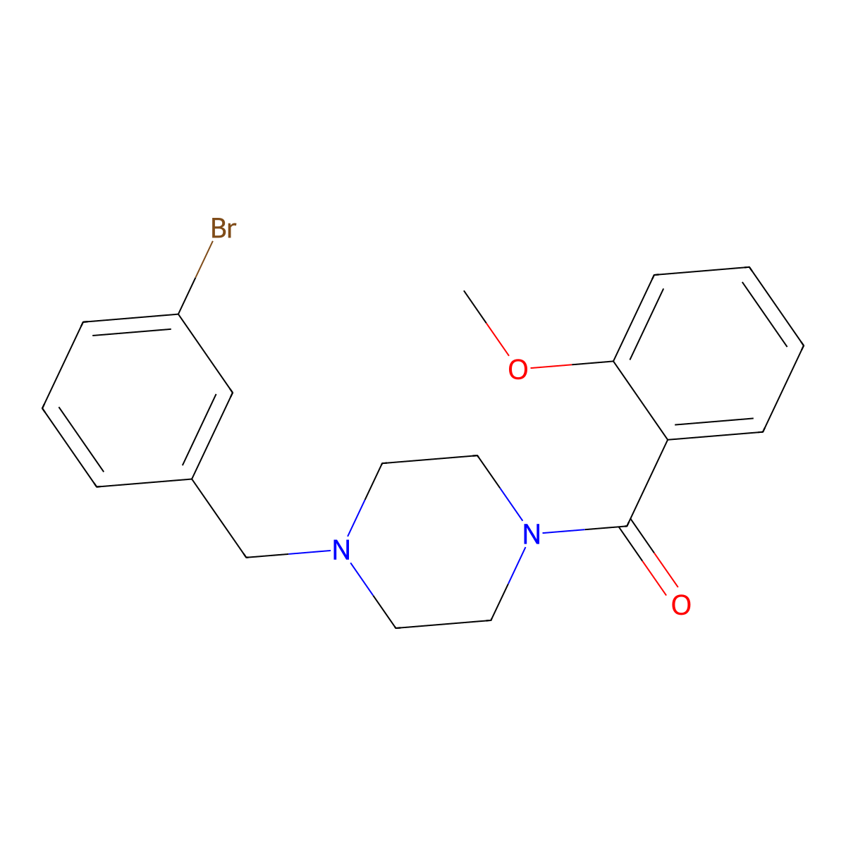 [4-[(3-Bromophenyl)methyl]piperazin-1-yl]-(2-methoxyphenyl)methanone molecular structure, CAS 462616-63-3