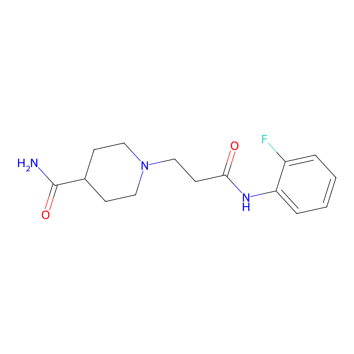 1-[3-(2-Fluoroanilino)-3-oxopropyl]piperidine-4-carboxamide molecular structure, CAS 462616-75-7