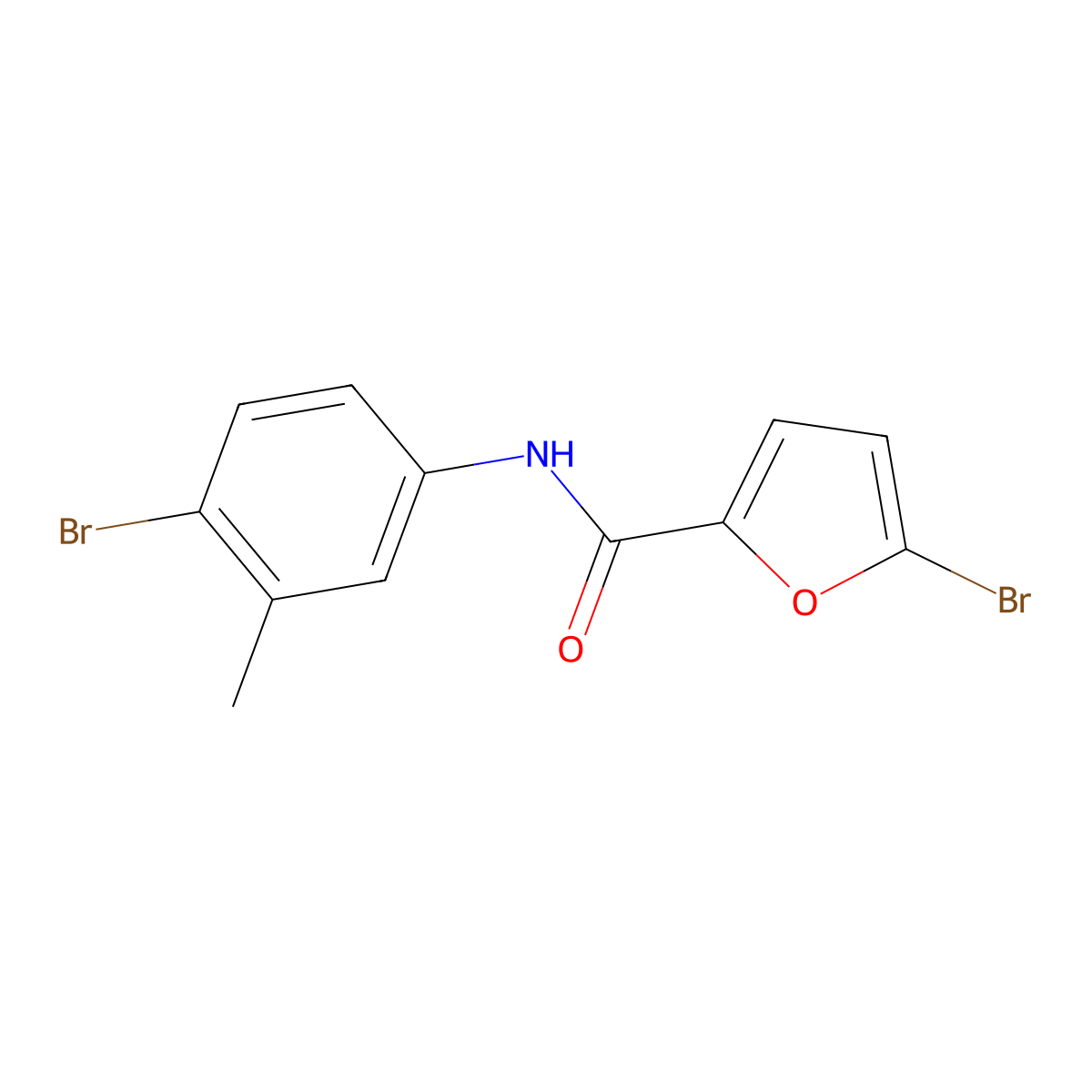 5-bromo-N-(4-bromo-3-methylphenyl)-2-furamide molecular structure, CAS 462617-10-3