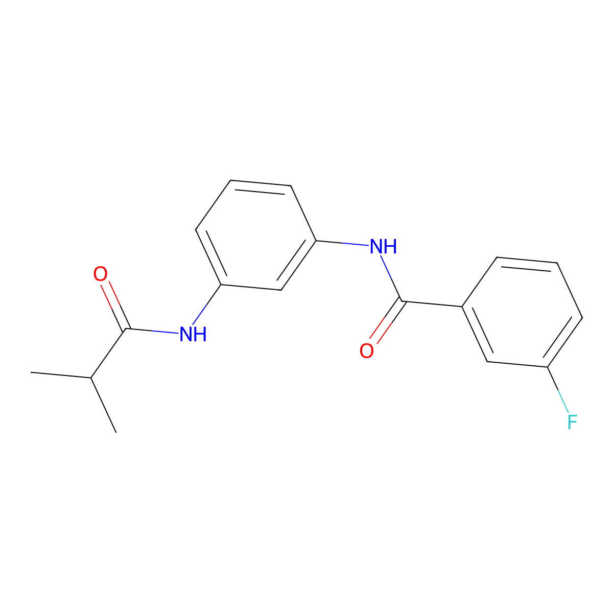 3-fluoro-N-[3-(isobutyrylamino)phenyl]benzamide molecular structure, CAS 462617-89-6