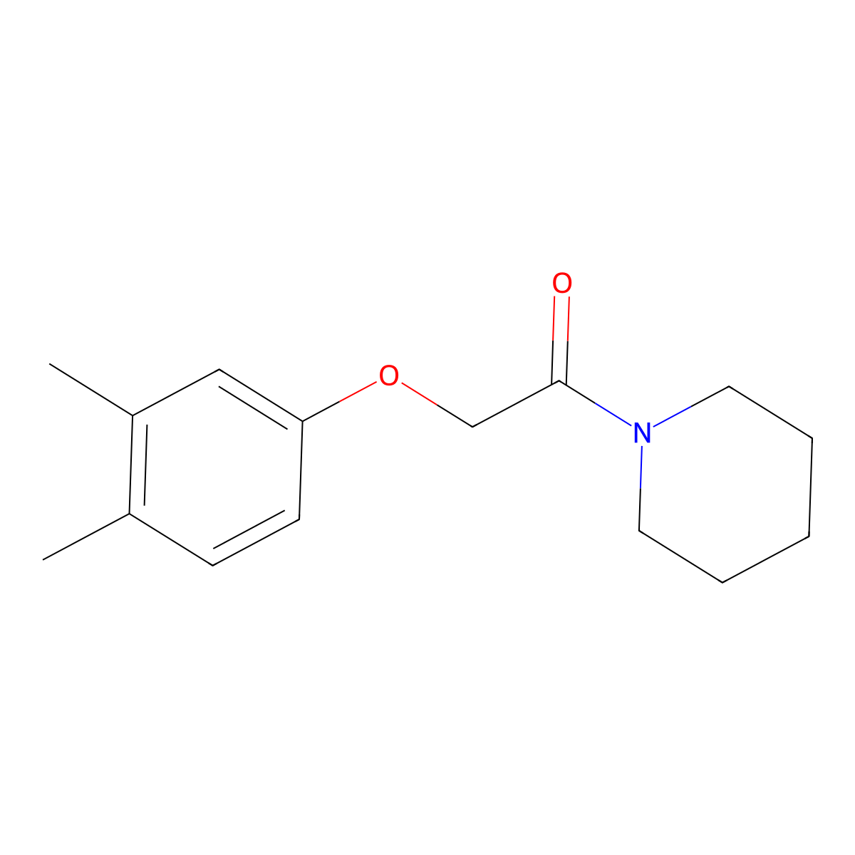 2-(3,4-Dimethylphenoxy)-1-(piperidin-1-yl)ethanone molecular structure, CAS 462618-63-9