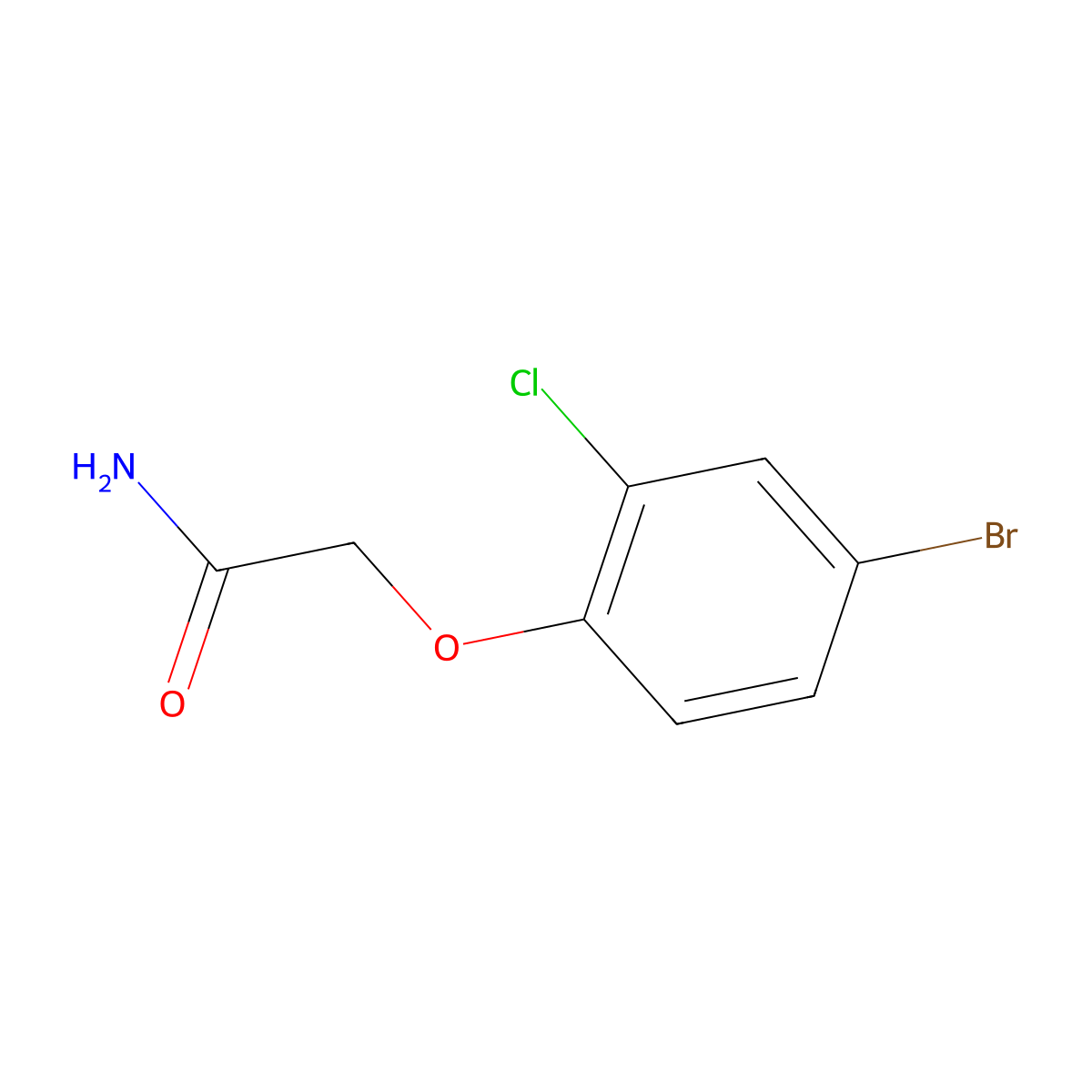 2-(4-Bromo-2-chlorophenoxy)acetamide molecular structure, CAS 462619-69-8