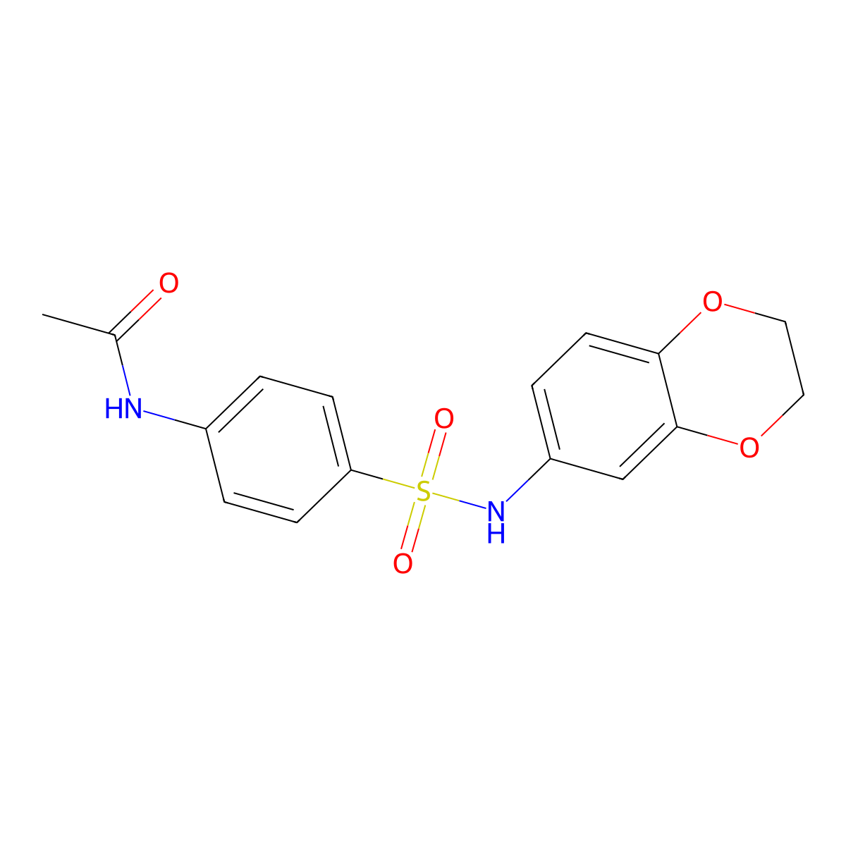 N-[4-(2,3-dihydro-1,4-benzodioxin-6-ylsulfamoyl)phenyl]acetamide molecular structure, CAS 462619-75-6