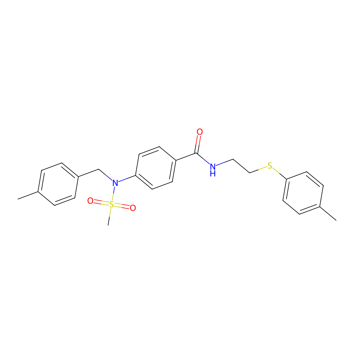 4-[(4-methylphenyl)methyl-methylsulfonylamino]-N-[2-(4-methylphenyl)sulfanylethyl]benzamide molecular structure, CAS 462620-15-1