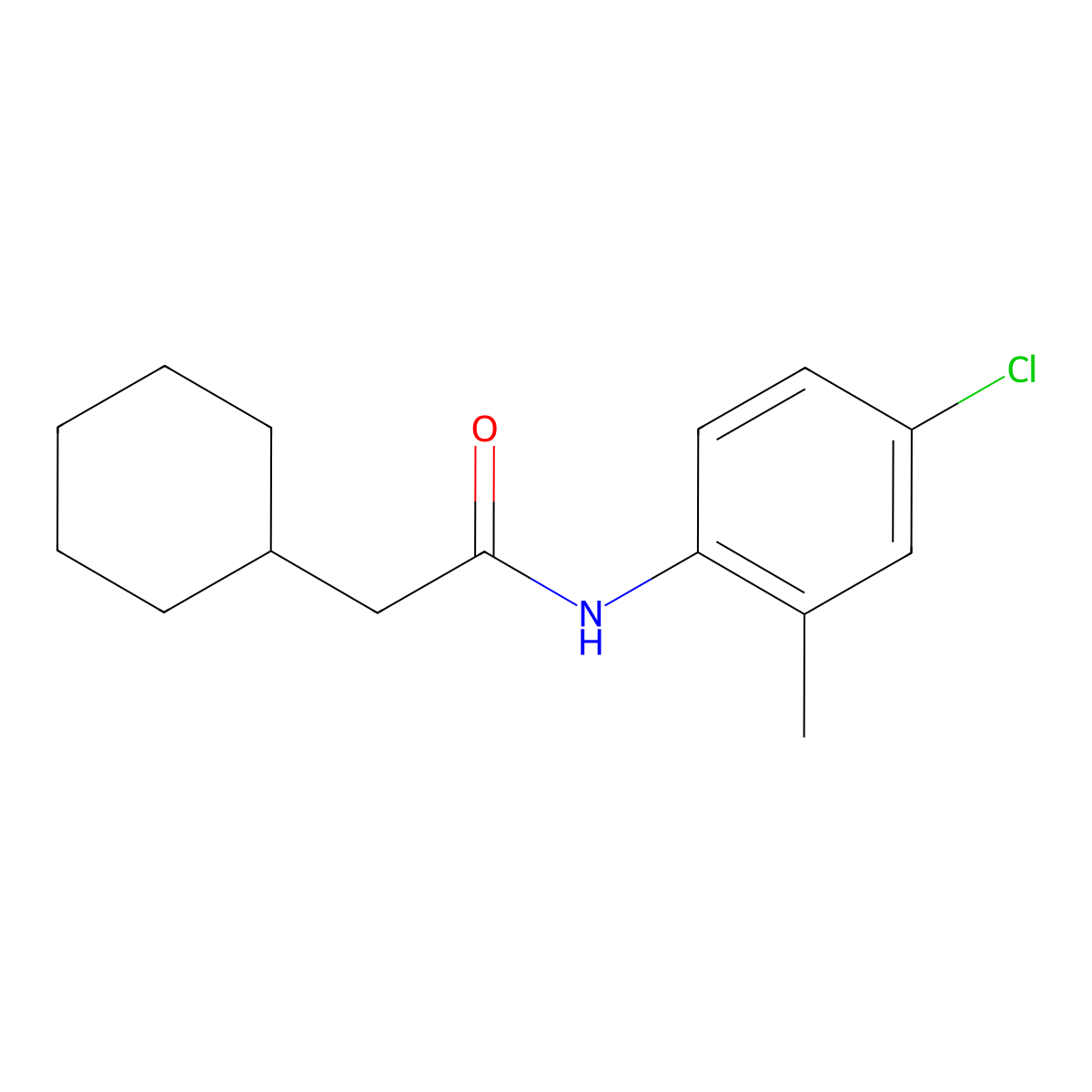 N-(4-chloro-2-methylphenyl)-2-cyclohexylacetamide molecular structure, CAS 462620-54-8