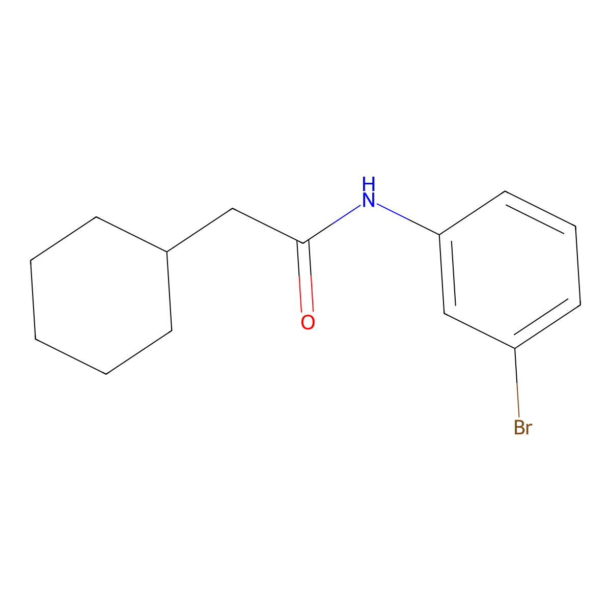 N-(3-bromophenyl)-2-cyclohexylacetamide molecular structure, CAS 462621-02-9