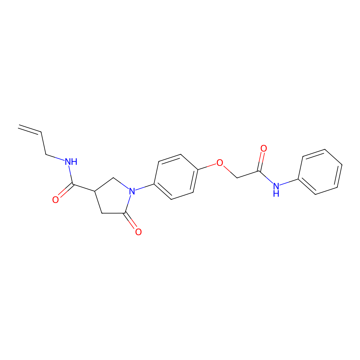 N-allyl-1-[4-(2-anilino-2-oxoethoxy)phenyl]-5-oxo-3-pyrrolidinecarboxamide molecular structure, CAS 462621-05-2