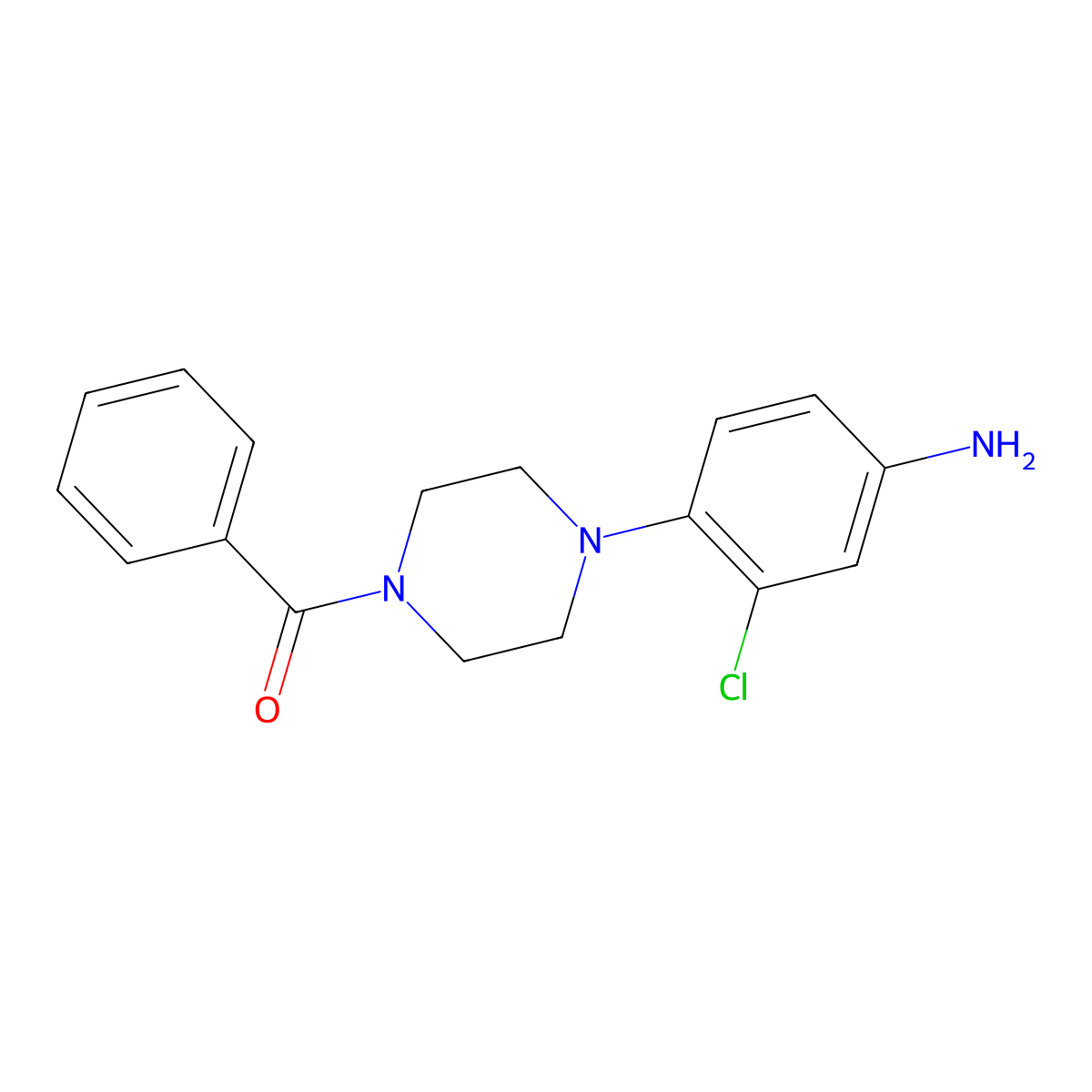 (4-(4-Amino-2-chlorophenyl)piperazin-1-yl)(phenyl)methanone molecular structure, CAS 462621-28-9