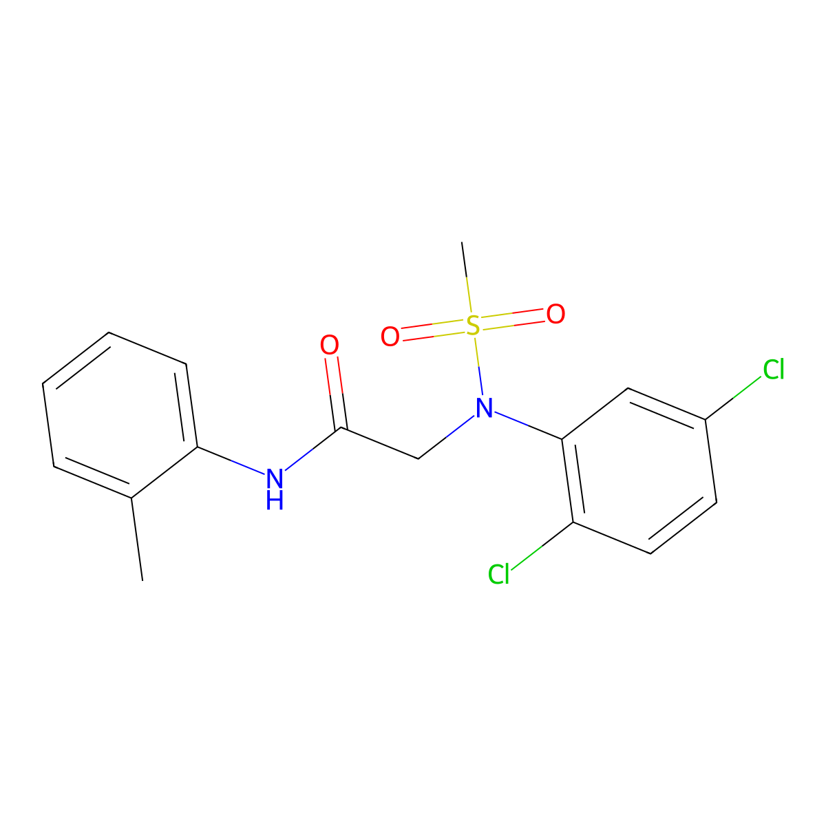 2-(2,5-dichloro-N-methylsulfonylanilino)-N-(2-methylphenyl)acetamide molecular structure, CAS 462621-32-5