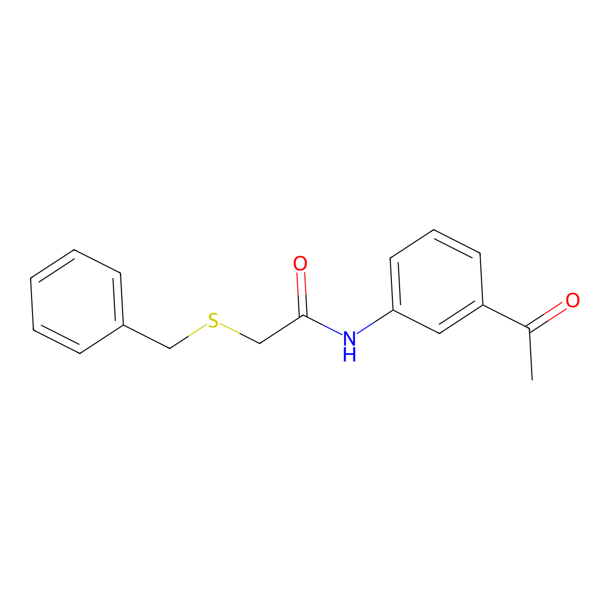 N-(3-acetylphenyl)-2-benzylsulfanylacetamide molecular structure, CAS 462621-90-5