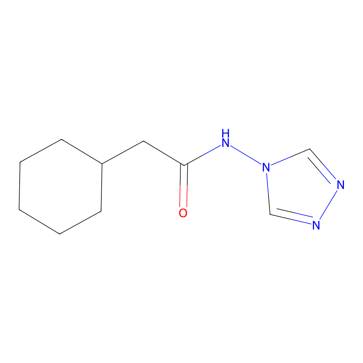 2-cyclohexyl-N-(4H-1,2,4-triazol-4-yl)acetamide molecular structure, CAS 462622-06-6