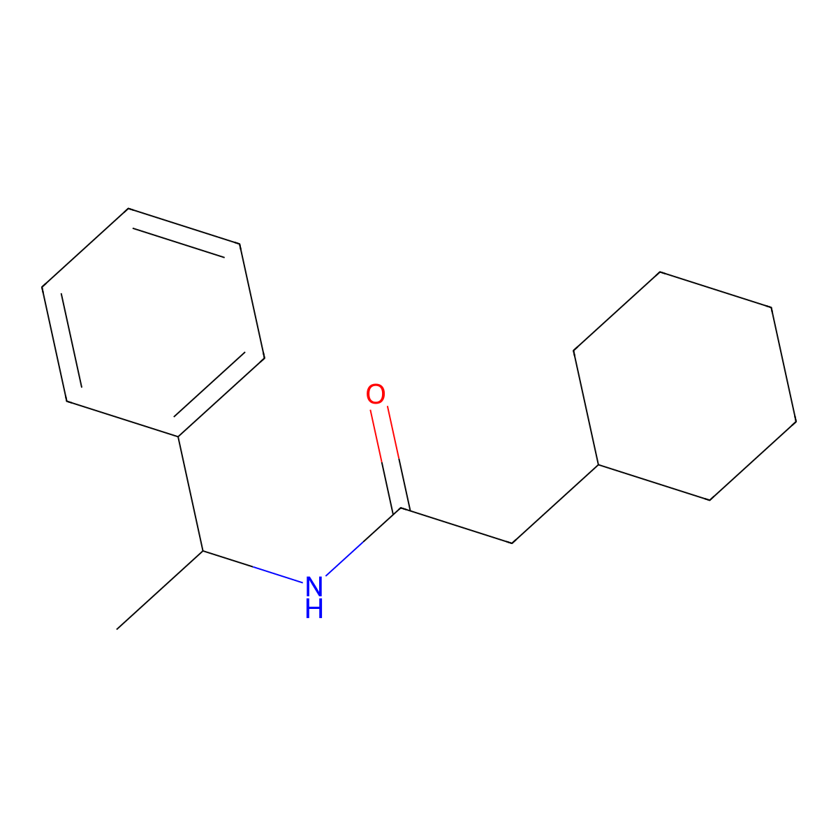 2-cyclohexyl-N-(1-phenylethyl)acetamide molecular structure, CAS 462622-31-7