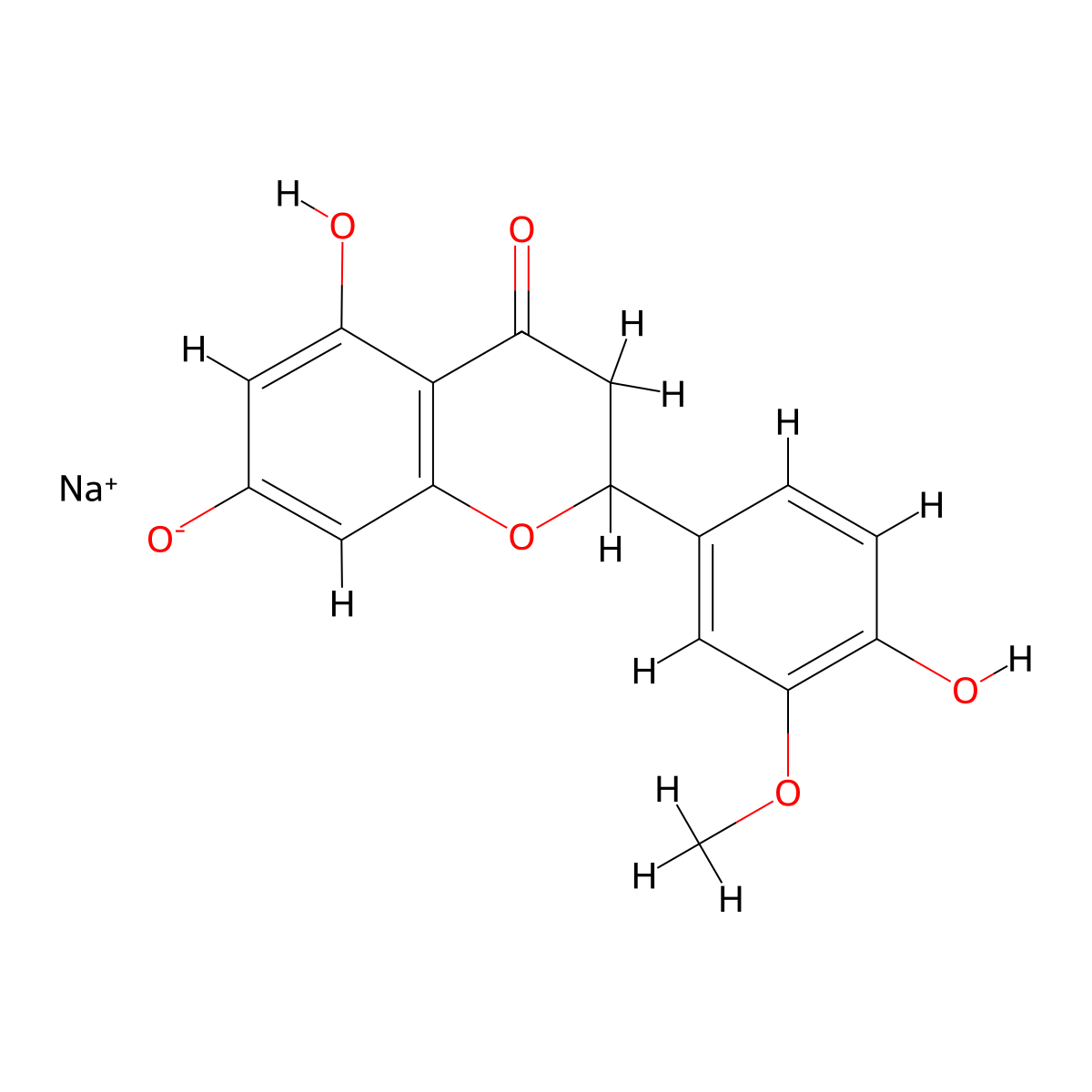 Sodium 5-Hydroxy-2-(4-hydroxy-3-methoxyphenyl)-4-oxochroman-7-olate molecular structure, CAS 462631-45-4