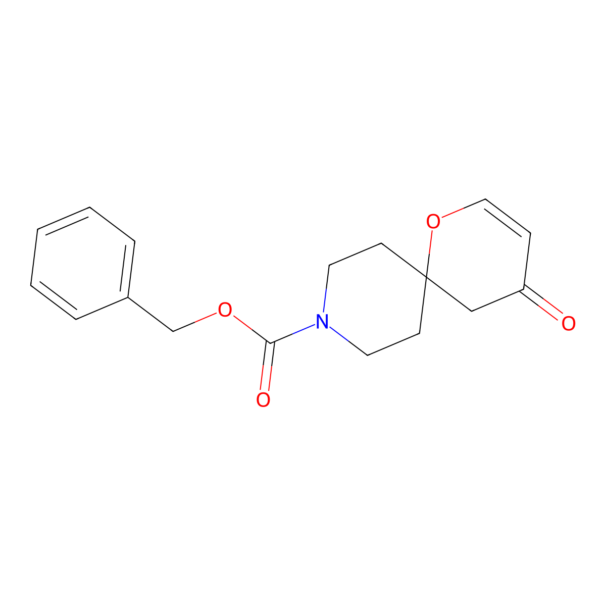 Benzyl 4-oxo-1-oxa-9-azaspiro[5.5]undec-2-ene-9-carboxylate molecular structure, CAS 462647-53-6
