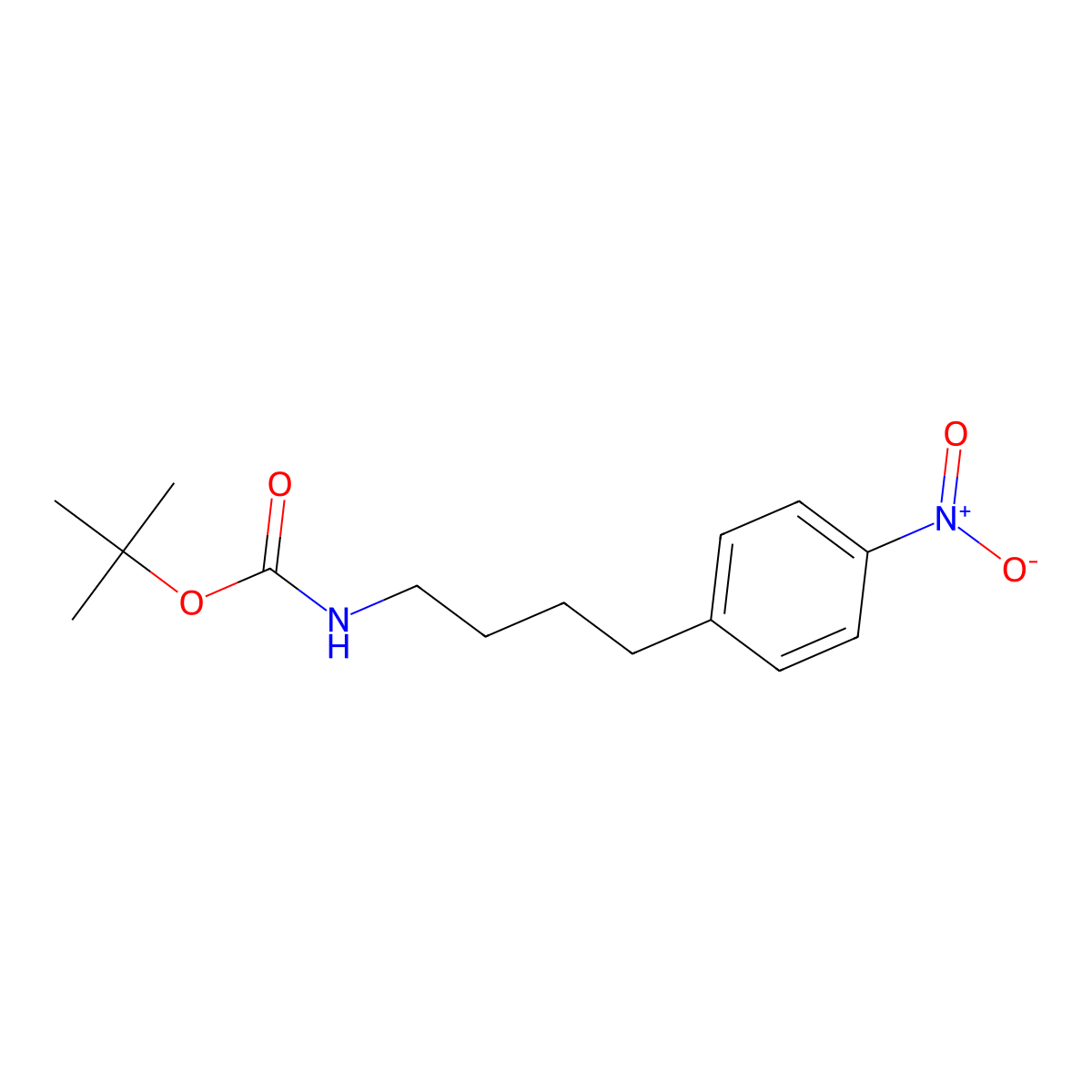 tert-butyl N-[4-(4-nitrophenyl)butyl]carbamate molecular structure, CAS 462650-38-0