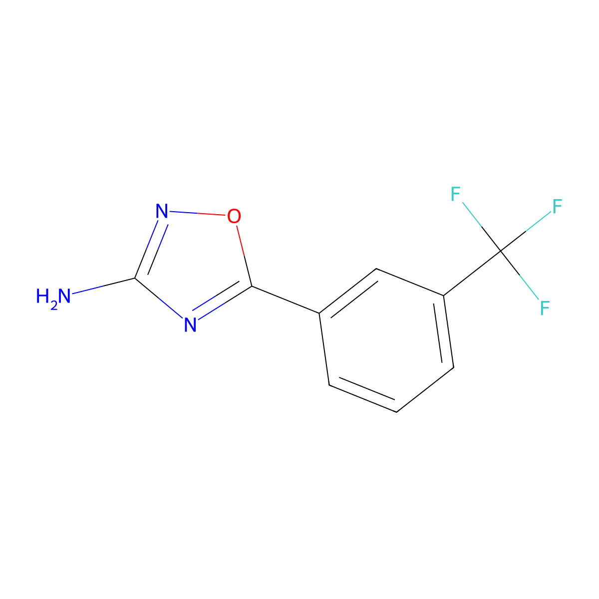 5-(3-(Trifluoromethyl)phenyl)-1,2,4-oxadiazol-3-amine molecular structure, CAS 462659-89-8