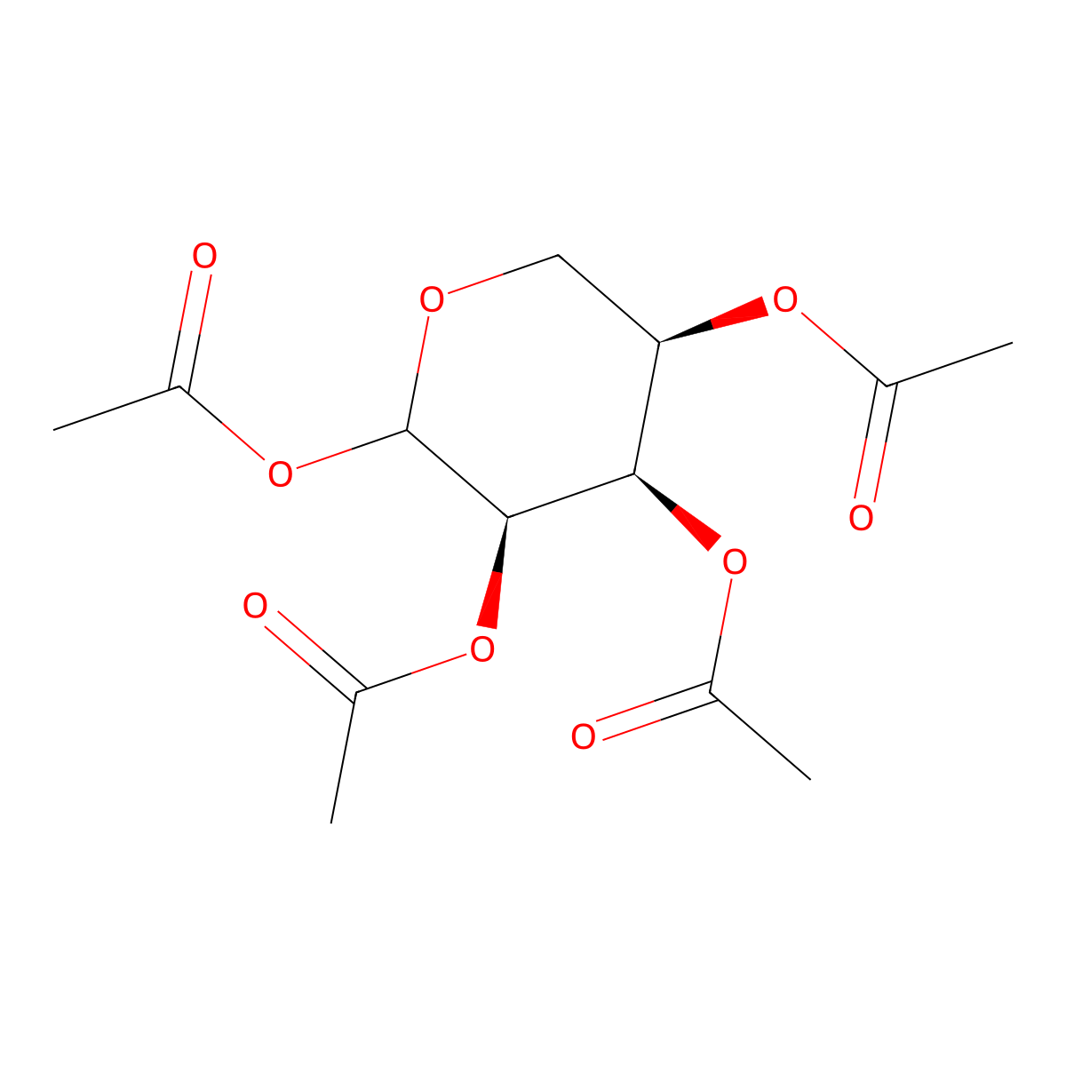(3R,4R,5R)-3,4,5-tris(acetyloxy)oxan-2-yl acetate molecular structure, CAS 4627-30-9