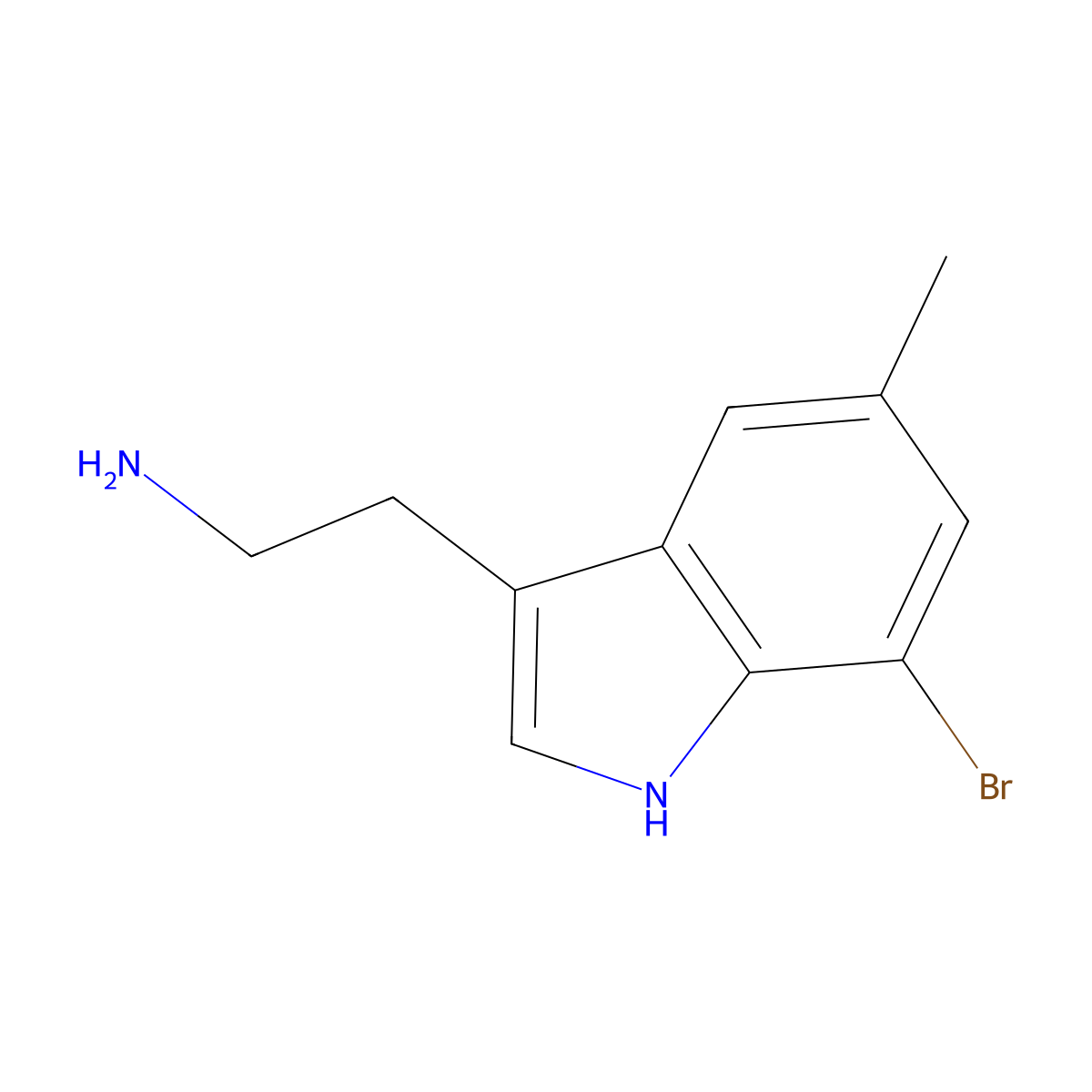 2-(7-bromo-5-methyl-1H-indol-3-yl)ethanamine molecular structure, CAS 46275-31-4