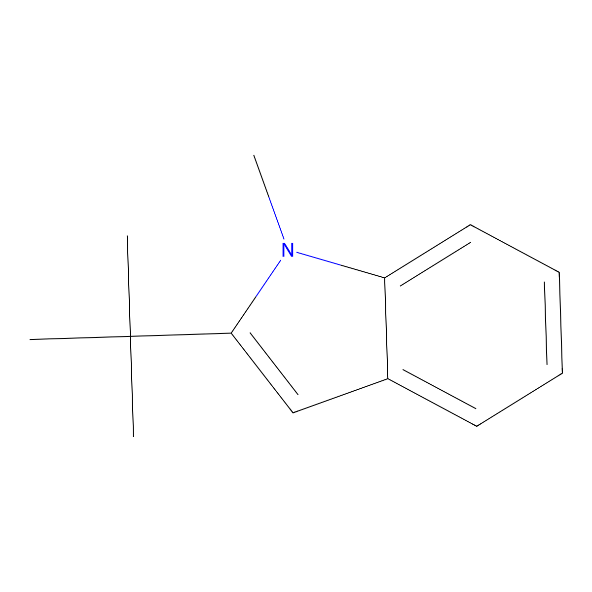 2-tert-Butyl-1-methyl-1H-indole molecular structure, CAS 46275-90-5