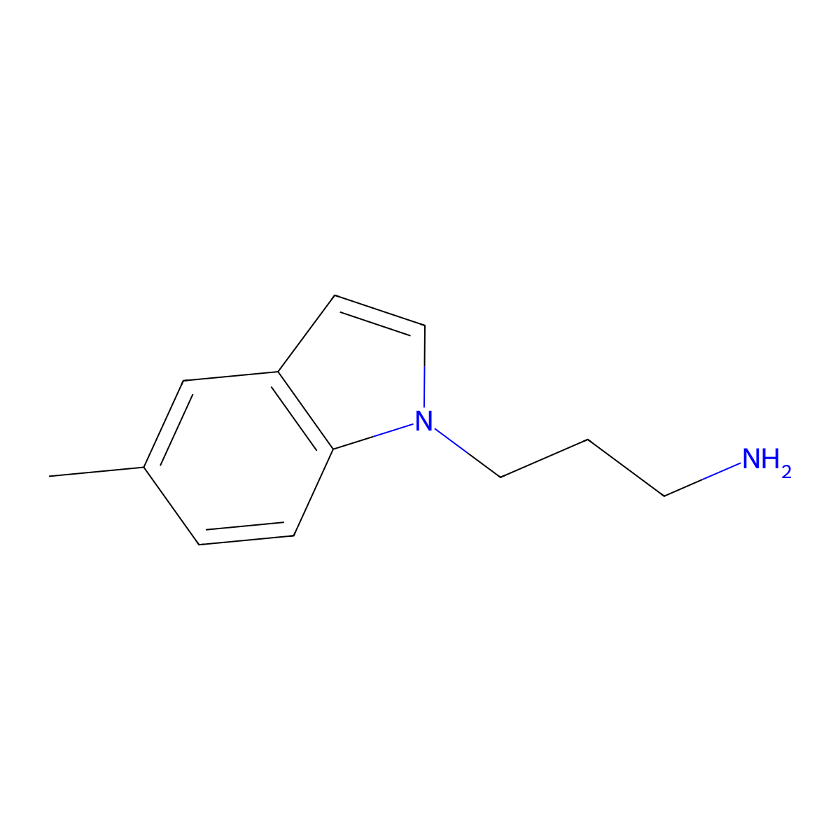 3-(5-Methyl-1H-indol-1-yl)propan-1-amine molecular structure, CAS 46276-89-5