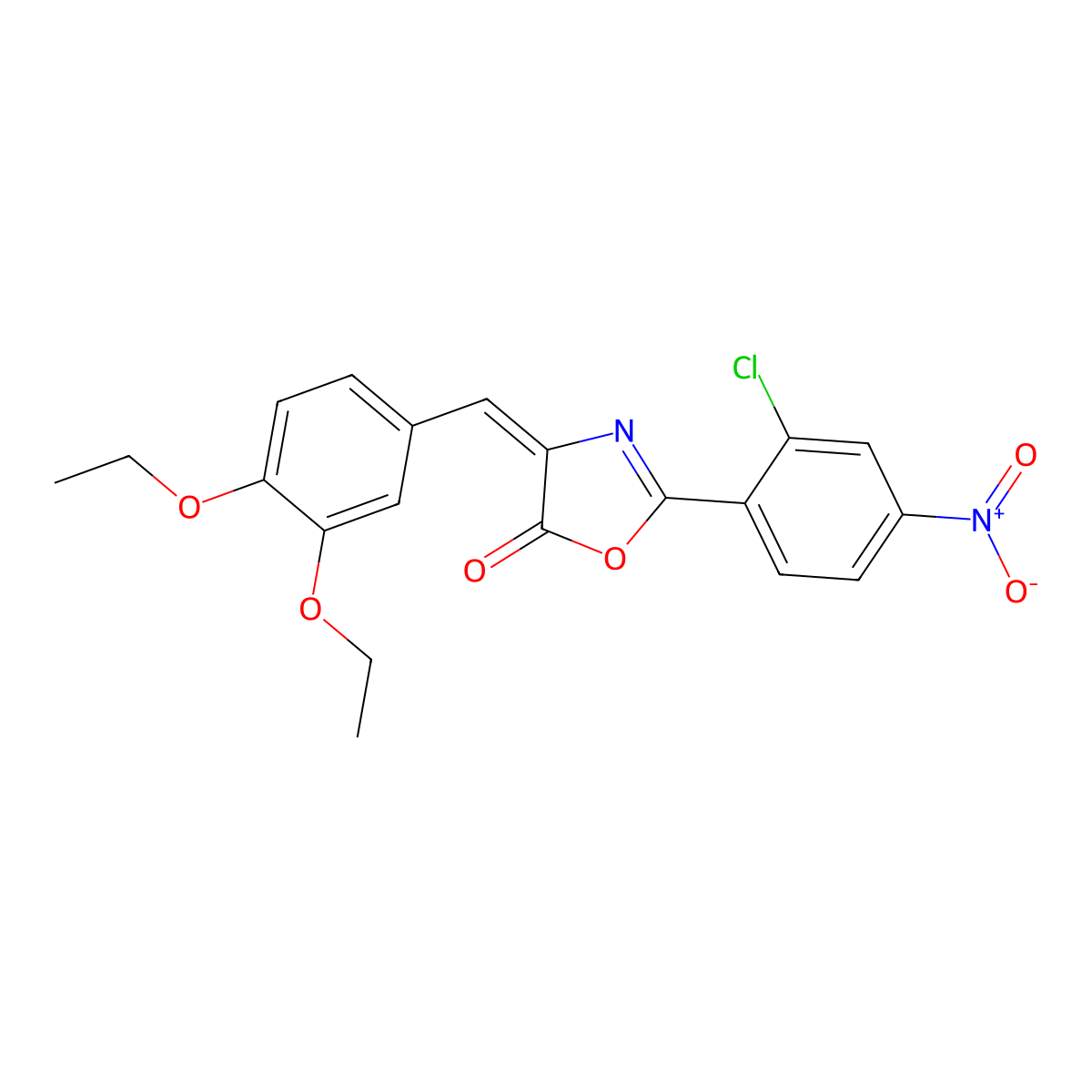 2-(2-Chloro-4-nitrophenyl)-4-[(3,4-diethoxyphenyl)methylidene]-1,3-oxazol-5(4H)-one molecular structure, CAS 4628-97-1