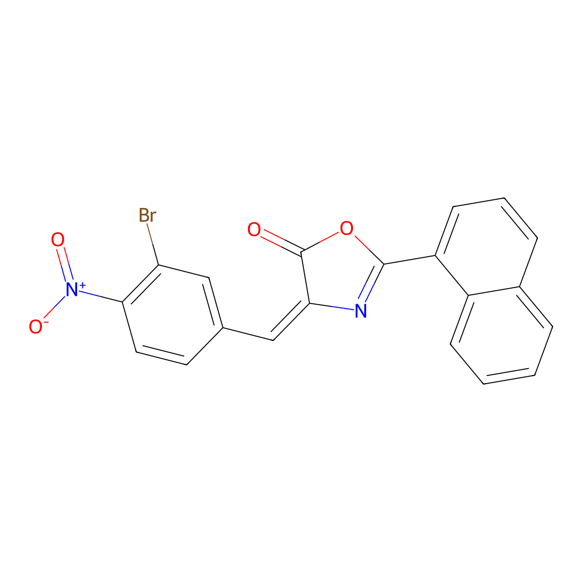4-[(3-Bromo-4-nitrophenyl)methylidene]-2-naphthalen-1-yl-1,3-oxazol-5-one molecular structure, CAS 4629-15-6