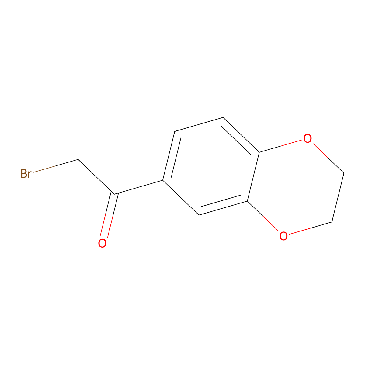2-Bromo-1-(2,3-dihydro-1,4-benzodioxin-6-yl)ethan-1-one molecular structure, CAS 4629-54-3