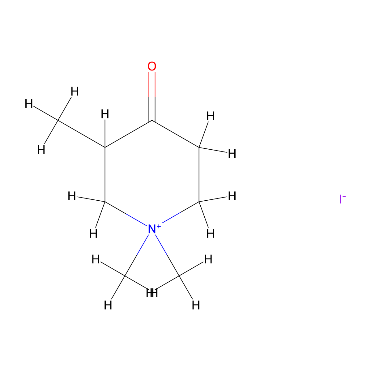 1,1,3-Trimethyl-4-oxopiperidinium molecular structure, CAS 4629-77-0