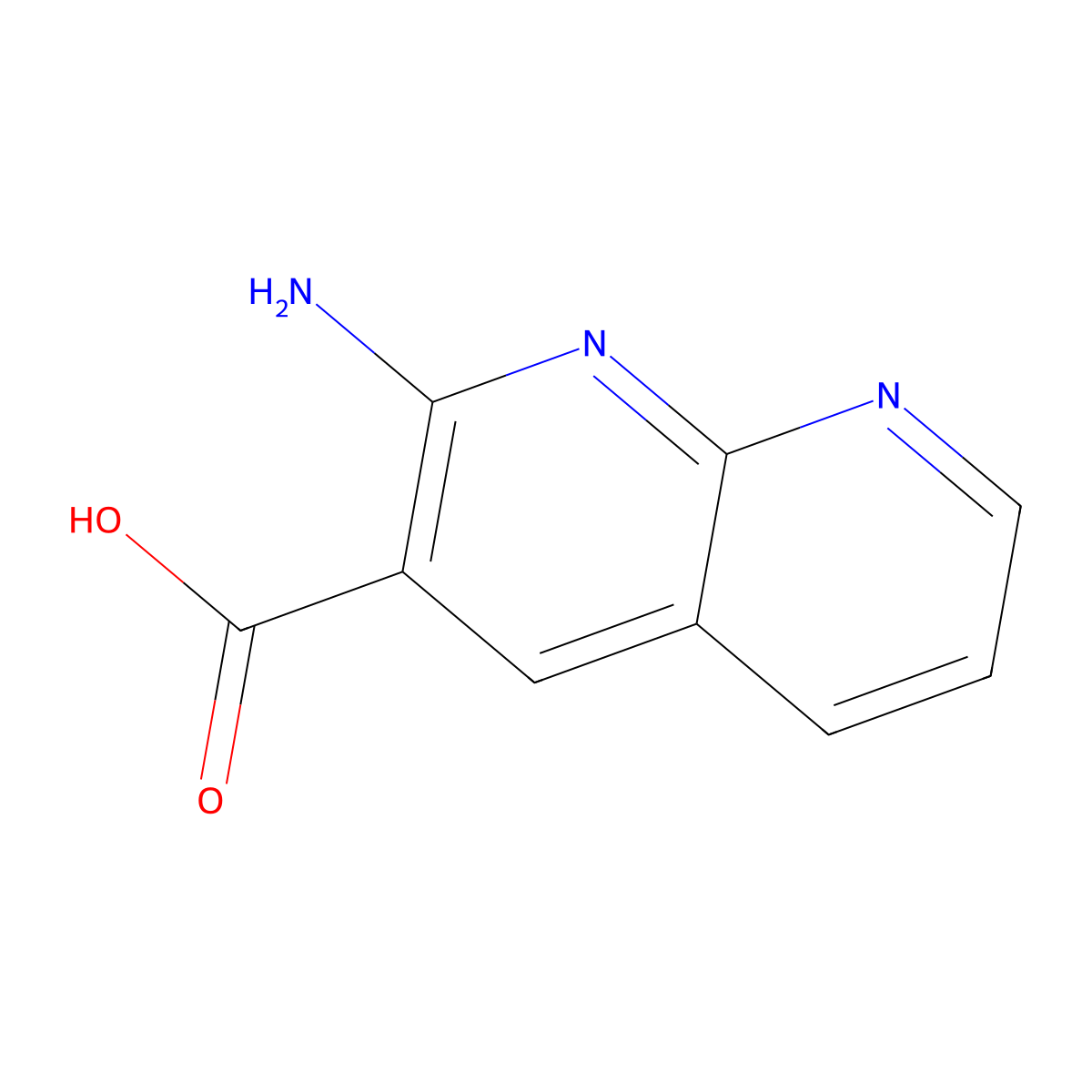 2-Amino-1,8-naphthyridine-3-carboxylic acid molecular structure, CAS 46298-84-4