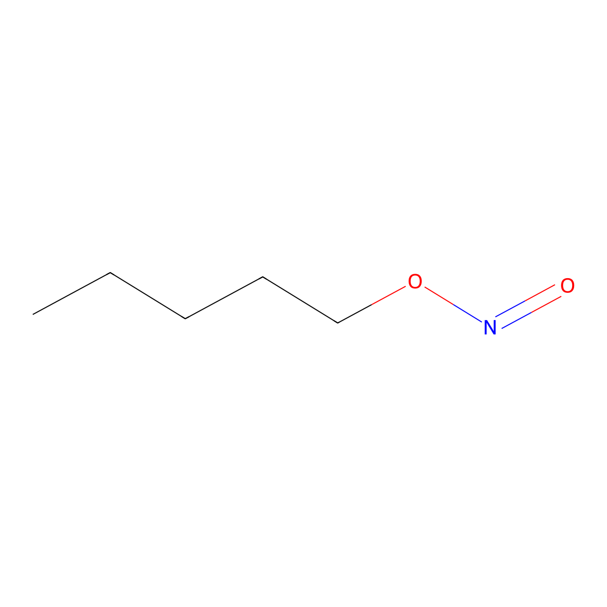Pentyl nitrite molecular structure, CAS 463-04-7