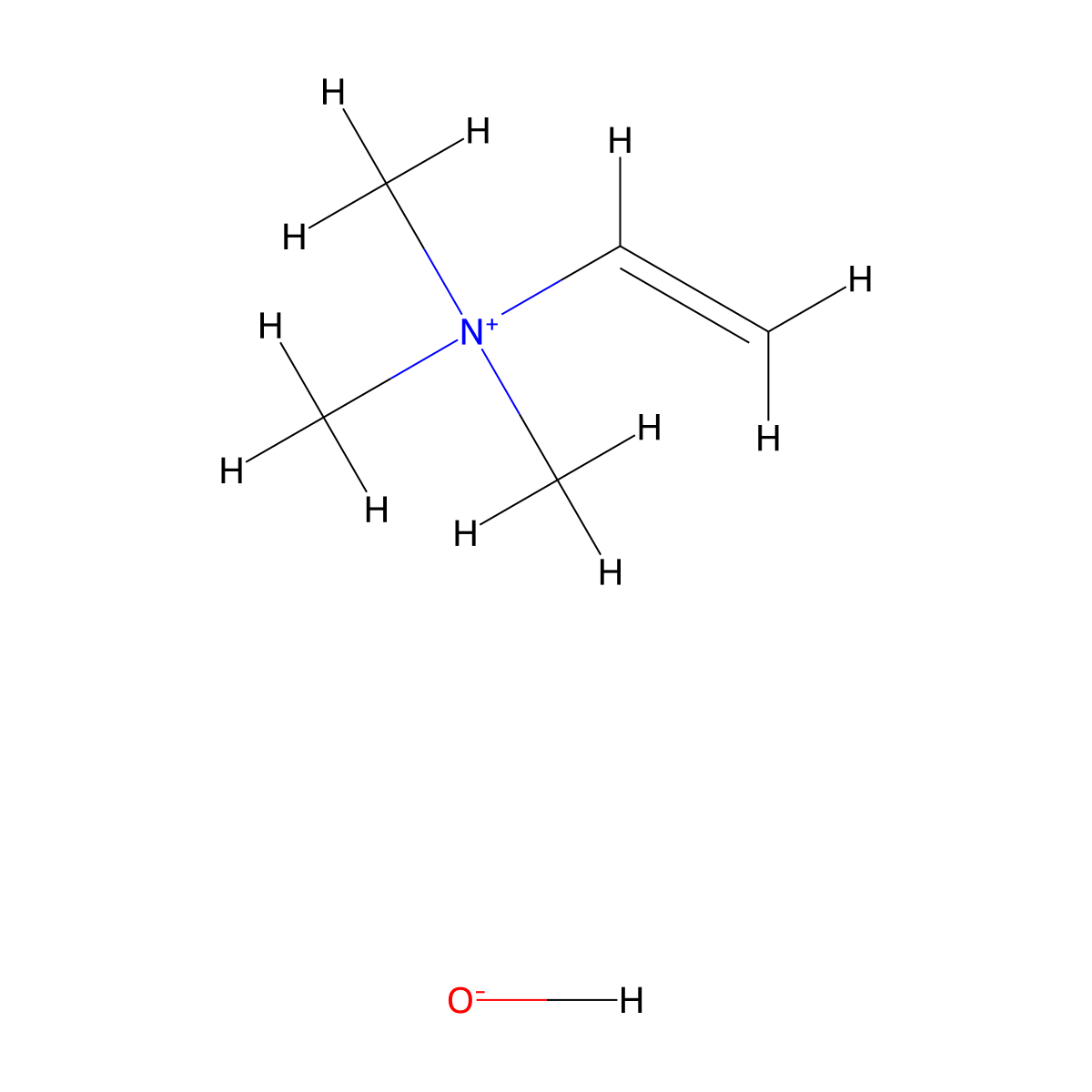 Neurine molecular structure, CAS 463-88-7