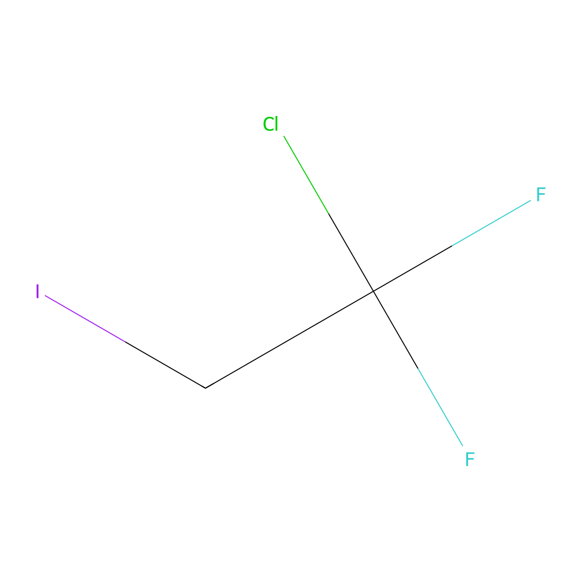 Ethane, 1-chloro-1,1-difluoro-2-iodo- molecular structure, CAS 463-99-0