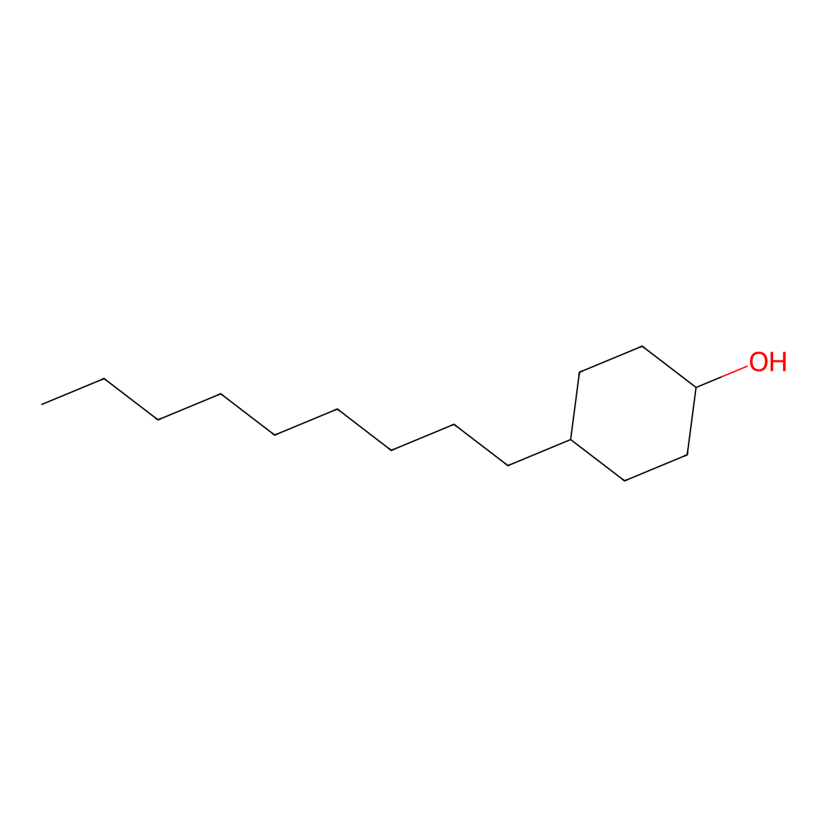 4-Nonylcyclohexan-1-ol molecular structure, CAS 4631-96-3