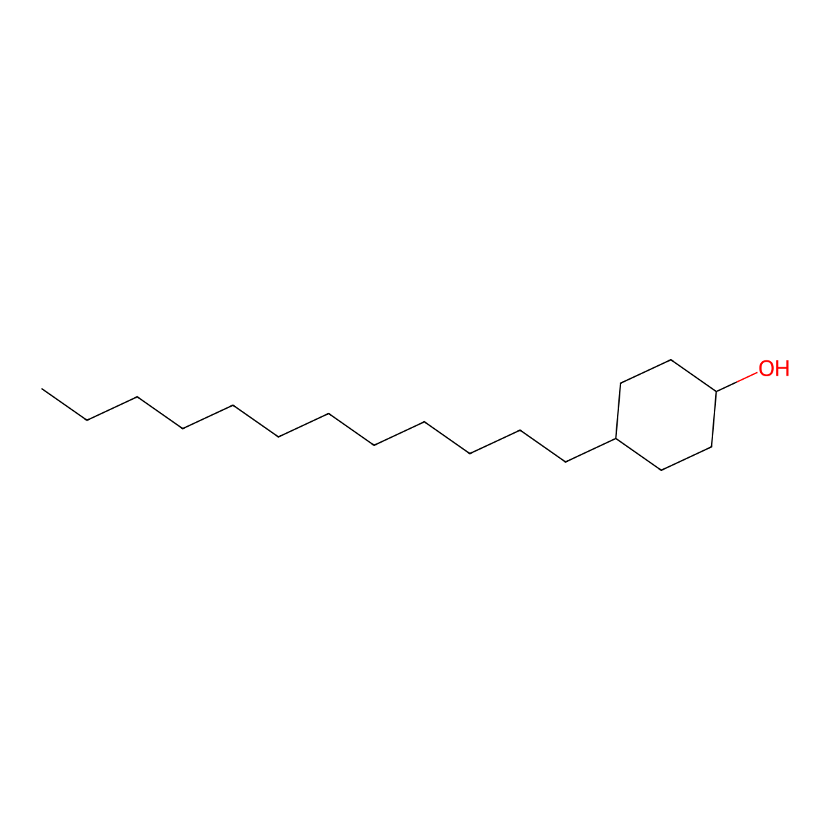 4-Dodecylcyclohexan-1-ol molecular structure, CAS 4631-97-4